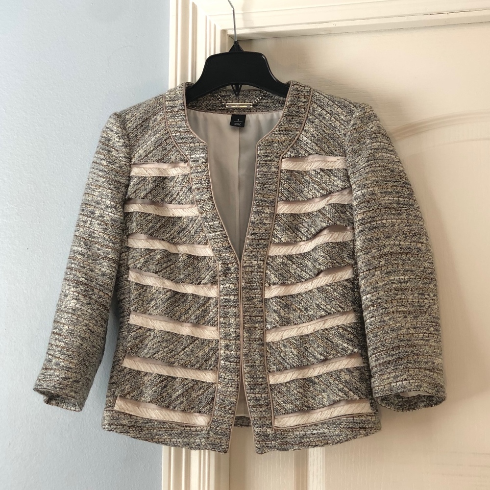 NWOT - Ivory/Pewter Tweed Blazer - Size: 4